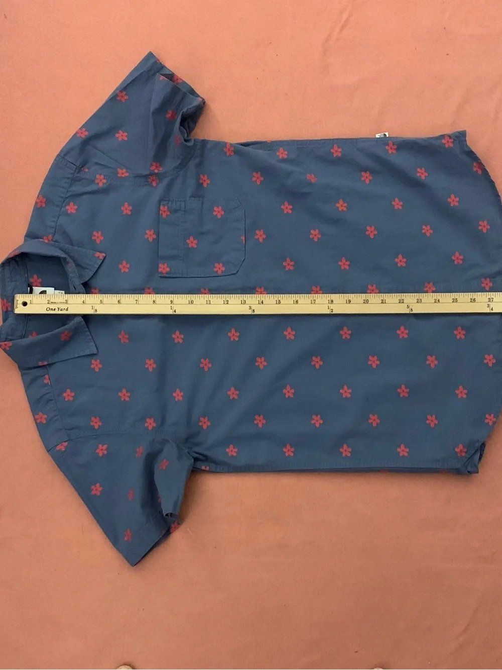 THE NORTH FACE SS Indigo Shirt w Red Flowers